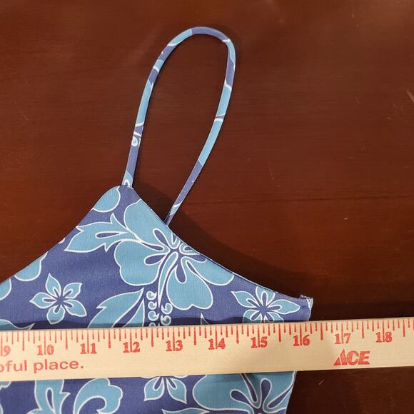 Vtg 90s Y2k Candy Rocket Asymmetrical Hawaiian Dress Junior L Tropical Island - Picture 9 of 11